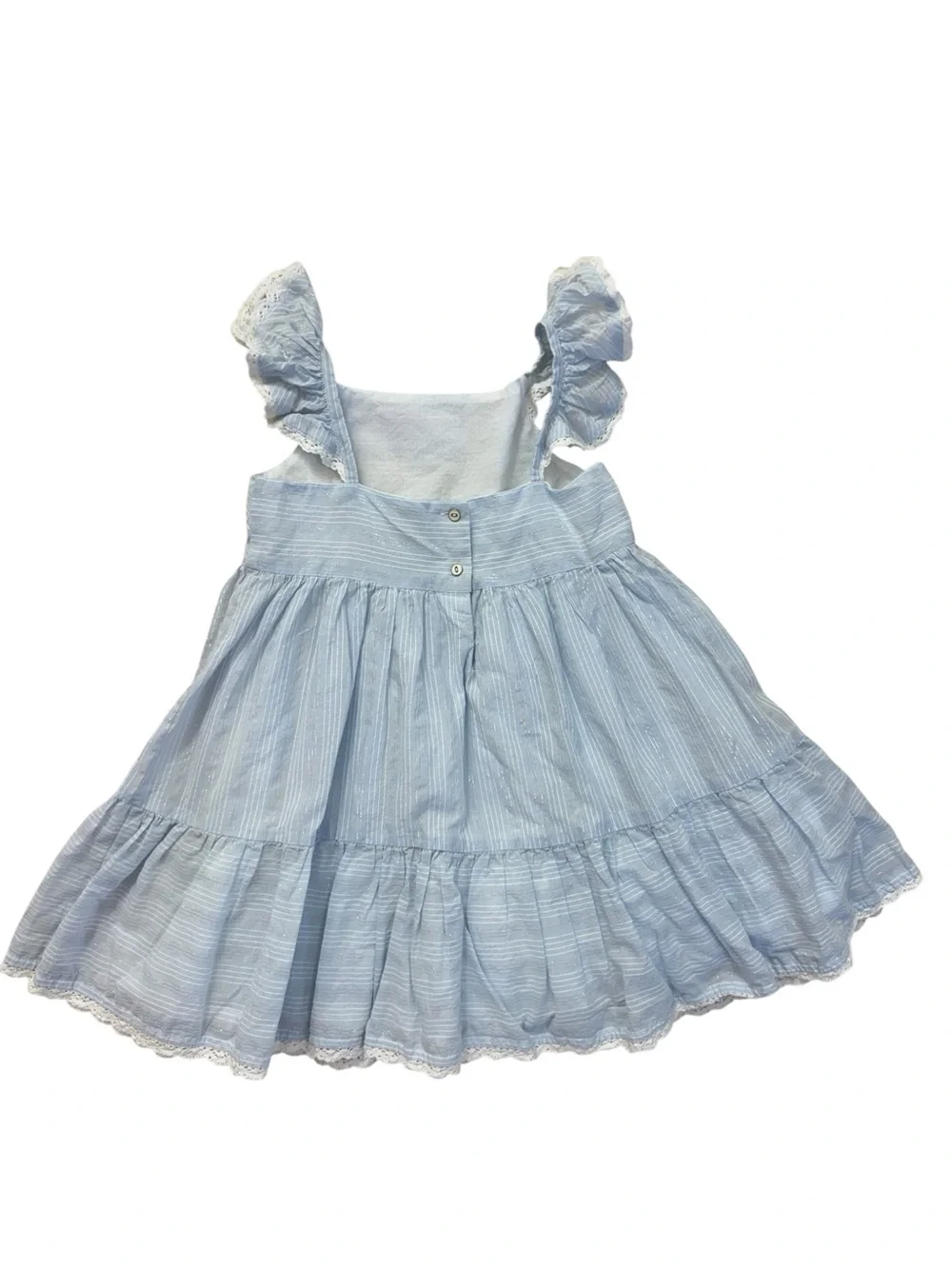 Tahari Girls Light Blue Tiered Dress Size 4T Ruffle Flutter Sleeve